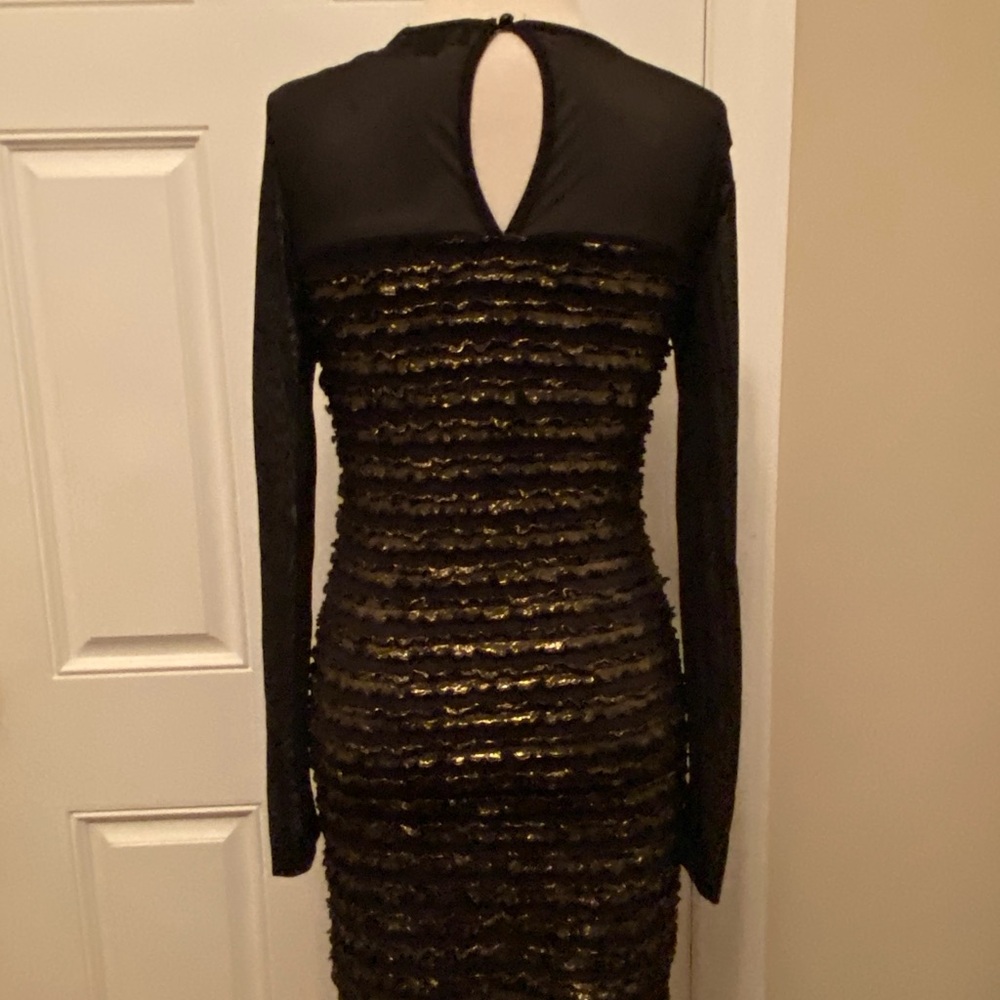 Elegant Black and Metallic Gold  Dress